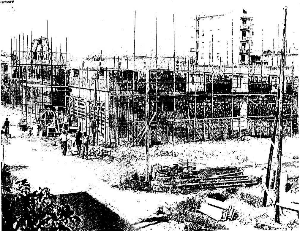 La Casa del Popolo di Montegranaro in fase di costruzione (anno 1966)
